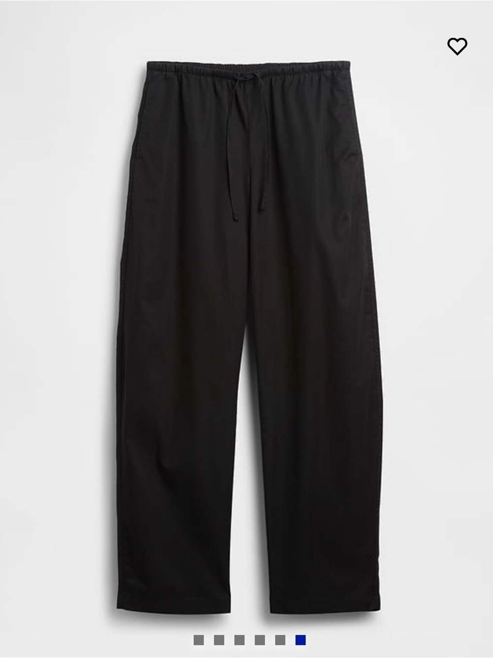 GAP Black Poplin Easy Barrel Pants, Size Small Tall